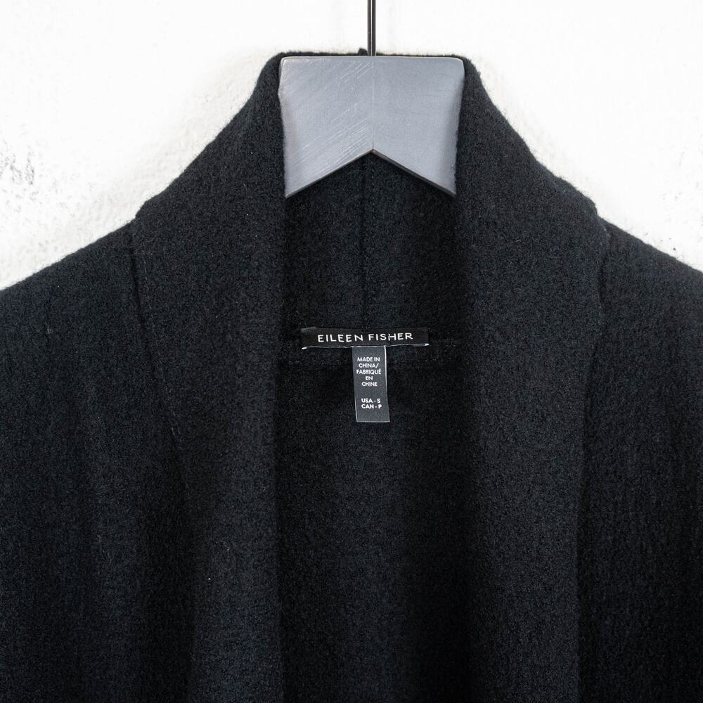 Eileen Fisher Lightweight Boiled Wool Icon Coat in Regenerative wool black - Picture 3 of 11